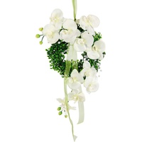 Kunstkranz Orchidee, I.GE.A., Höhe 46 cm, Buchskranz Festliche Dekoration Hochzeitsdeko Wanddeko weiß