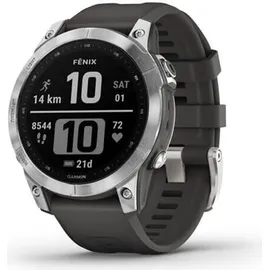 Garmin fenix 7S Standard silber mit graphitfarbenem Armband
