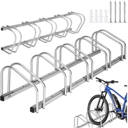 tectake® Fahrradständer, aus rostfreiem Stahl, Boden- und Wandmontage, von beiden Seiten befahrbar