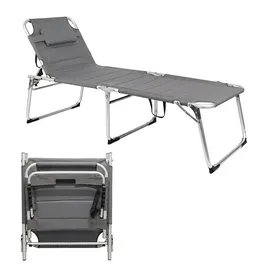 Spetebo Gartenliege XXL 200 x 70 cm Grau