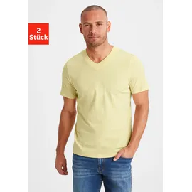 KangaROOS T-Shirt "Regular Fit", Jungen, Gr. XL (56/58), orange (koralle, gelb), Jersey, Obermaterial: 100% Baumwolle, unifarben, Basic, regular fit normal, V-Ausschnitt, abgesteppte Kante, Shirts T-Shirt, Freizeitshirt mit Kurzarm, V-Ausschnitt aus reine Baumwolle
