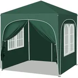 Woltu Faltpavillon 2 x 2 m inkl. 4 Seitenteile Grün