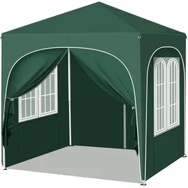 Woltu Faltpavillon 2 x 2 m inkl. 4 Seitenteile Grün