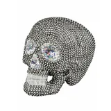 Boland 72125 - Totenkopf mit Glitzersteinen, Schwarz, 19 x 15 cm, Halloween, Dekoration, Mottoparty