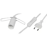 McShine - Lampenfassung | E14 mit 1,5m Kabel, Schalter und Eurostecker | die schnelle Art überall Licht zu bringen | ideal für z. B. Renovierungsarbeiten