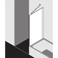 Kermi Pasa XP Seitenwand verkürzt neben Badewanne PXTVD10016VUK 100x160cm, silber hochglanz, ESG Opaco,