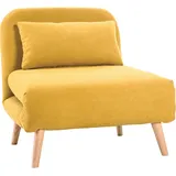 miliboo Skandinavischer Schlafsessel mit senfgelbem Stoffbezug Amiko