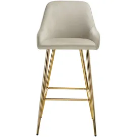 Tectake Barstuhl Avane mit Rückenlehne, gepolstert, Samtoptik 6er Set