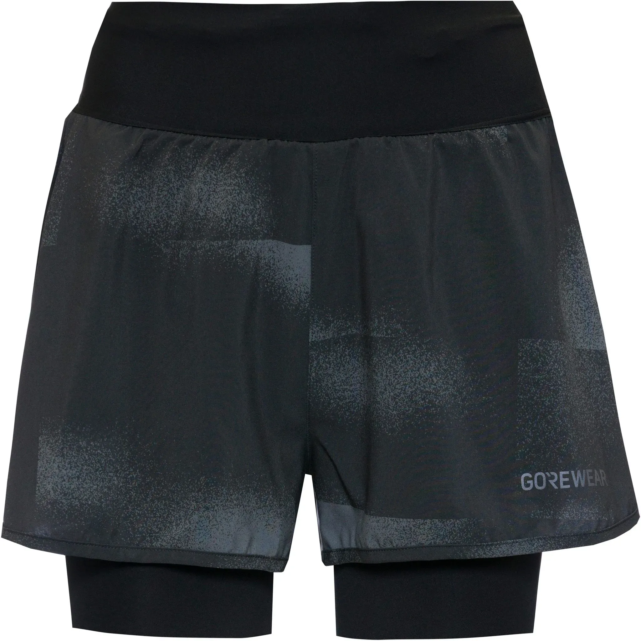 GOREWEAR CONCURVE Laufshorts Damen in mosaic black-lab graphite, Größe XL - schwarz