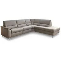 ComfortPlan Ecksofa Liverpool Leder Grau Granit