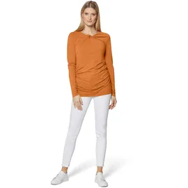 Madeleine Langarmshirt mit Knoten und Raffungen in wüstenorange | Gr.: 40
