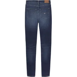 Tommy Hilfiger Skinny-fit-Jeans "Sylvia High Rise Skinny", Damen, Gr. 32, Länge 32, blau (denim schwarz), Denim/Jeans, Obermaterial: 92% Baumwolle, 4% Elasthan, 4% Polyester, unifarben, skinny fit knöchellang, Jeans, mit Logo-Badge