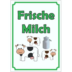 Frische Milch Aufkleber Hochkant A5 (148x210mm)