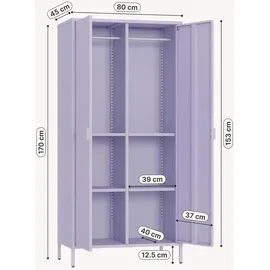 [en.casa] Kleiderschrank Esteli 80 x 170 x 45 cm Hellviolett