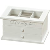 Schmuckbox Beauty in weiss 19 x 13 x 11 cm Schmucktruhe Aufbewahrung Schmuck