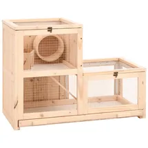 vidaXL Hamsterkäfig 81x40x60 cm Massivholz Tanne