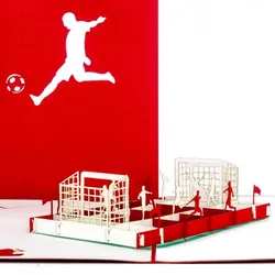 Colognecards Pop-Up Karte Fußballfan rot / weiss