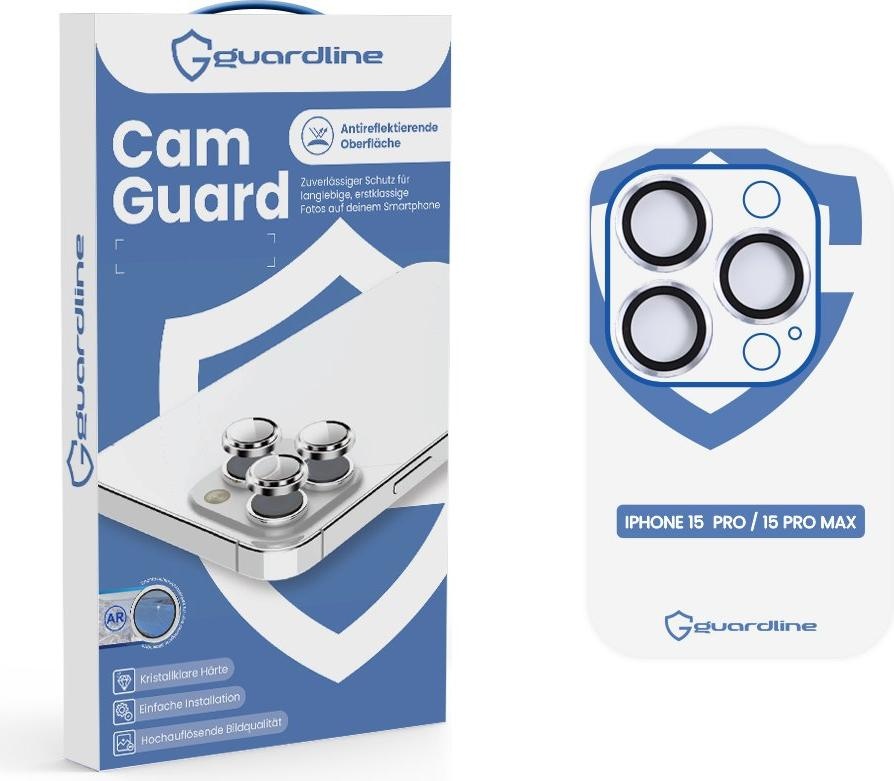Guardline Kopie von Guardline - CamGuard iPhone 14 Pro / 14 Pro Max - Silber #1 (1 Stück, iPhone 15 Pro, iPhone 15 Pro Max), Smartphone Schutzfolie