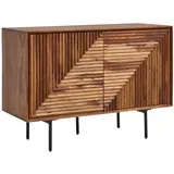 KADIMA DESIGN Harmony 3D-Sideboard 100x40x71 cm Braun Holz/Edelstahl