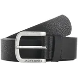 JACK & JONES Herrengürtel Polyurethan schwarz/silber 80