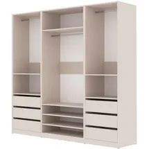 marmex möbel Kleiderschrank TRES 200 x 206 x 51 cm Beige/Grau