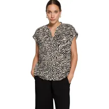 Zero Schlupfbluse mit Animalprint Cream/Schwarz 40