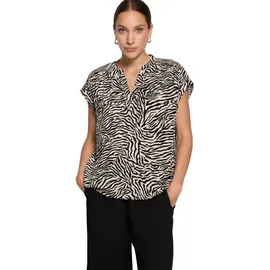Zero Schlupfbluse mit Animalprint Cream/Schwarz 40