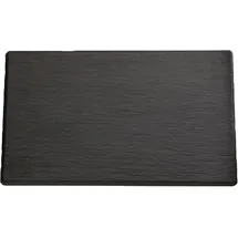 APS GN 1/3 Tablett SLATE, 32,5 x 17,6 cm, Höhe 1 cm, Melamin, schwarz, Schieferlook, mit Antirutsch-Füßchen