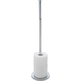 Wenko Stand Toilettenpapierhalter 2 in 1 Glänzend Edelstahl 21 x 55 x 17 cm