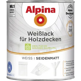 Alpina Weißlack für Holzdecken Weiß seidenmatt 0,75 l