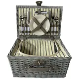 Hti-Living Picknickkorb für 2 Personen Finie 1 St. 38 x 28 x 18 cm grau