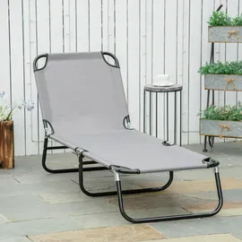 Outsunny Sonnenliege 188 x 56 x 28 cm Grau