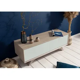 Massivmoebel24 TV-Board Akazie 125x45x45 braun-weiß lackiert TROMSO #107