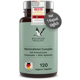 Mariendistel Kapseln - Artischocke, Löwenzahn Complex & 80% Silymarin - 120 vegane Kapseln für 4 Monate - ohne Zusatzstoffe - laborgeprüft - Made in Germany - Balanced Vitality