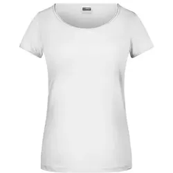 Damen T-Shirt Rollsaum 8001, weiß, Größe XXL - weiss - XXL