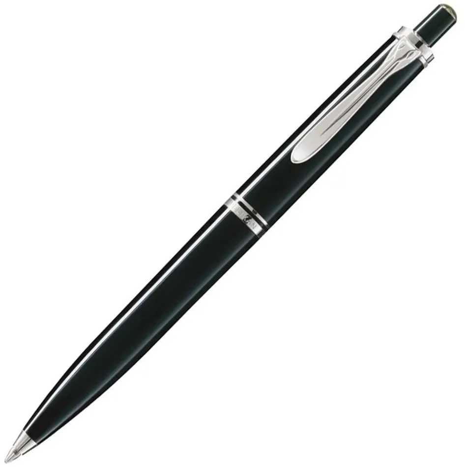 Pelikan Kugelschreiber Souverän mit Gratis Gravur (schwarz) | Aus Edelharz - Klassisches Design | SKU: 926220 | Druckkugelschreiber | Kuli | Penoblo