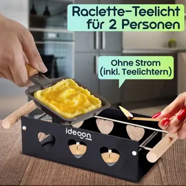 ideoon Raclette-Teelicht für 2 Personen schwarz