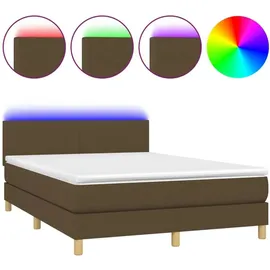 vidaXL Boxspringbett 140 x 200 cm Dunkelbraun