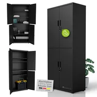 Juskys Aktenschrank 180x80x40 cm Schwarz