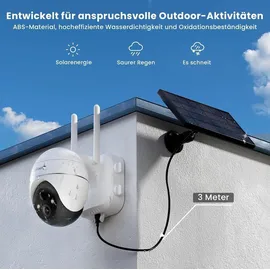 Reolink Überwachungskamera Aussen Akku Argus 3 Pro(Schwarz) mit Solarpanel, 5MP Farbnachtsicht, Solar WLAN Kamera Outdoor mit 2,4/5GHz WiFi, KI-Erkennung, Alarm-Filter, Spotlights, 2-Wege-Audio