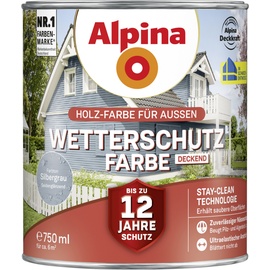 Alpina Wetterschutzfarbe deckend 0,75 L silbergrau