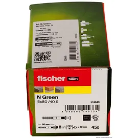 Fischer Nageldübel N Green 8 x 80/40 S 45 Stück