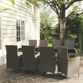 vidaXL Garten-Essgruppe 9-tlg. Grau