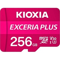 Kioxia EXCERIA PLUS R100/W85 microSDXC 256GB Kit, UHS-I U3, A1, Class 10 (LMPL1M256GG2)