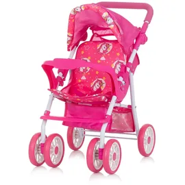 Chipolino Puppenwagen Dolly Korb faltbar Frontbügel Fußstütze Griff verstellbar