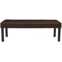 Sitzbank Bank Polsterbank M37 Kunstleder, 120x43x49cm, braun, dunkle Beine