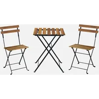 sweeek - Garten-essgruppe Im Bistro-stil, 2 Stühle, Klappbar