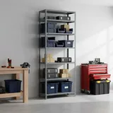 Proregal Schraubregal Panda Tall | HxBxT 200x90x30cm | 6 Fachböden Fachlast 75kg | Grau