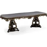 Casa Padrino Luxus Barock Esstisch Grau / Braun / Gold - Prunkvoller Barockstil Küchentisch - Luxus Esszimmer Möbel im Barockstil - Barock Esszim... - Grau/Braun/Gold