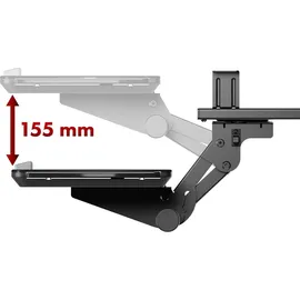 Maclean Brackets Tastaturablage Untertisch Höhenverstellbar Schwarz